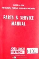 Jones & Lamson-Textron-Jones Lamson Textron 6\" x 36\" Thread Grinding, Operation Service, Parts Manual-6\" x 36\"-01